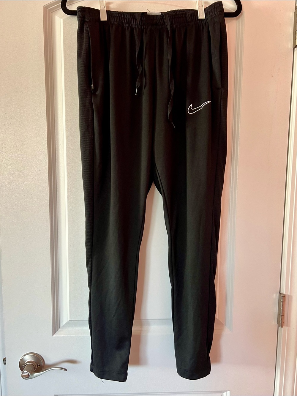 Nike Black Men's Athletic Jogger Pants with White Swoosh